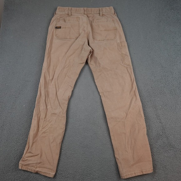 Ariat Rebar M4 Pants Mens 32x30 Brown Carpenter Canvas Workwear Paint Stains - Picture 6 of 9